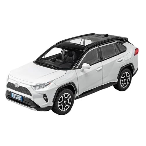 Druckgussfahrzeuge Motorfahrzeuge 1:22 for Toyota Rav4, Legierung, Sound und Licht, zurückziehbares Modellauto, Druckgussfahrzeug, modisches Sammlerstück Fertiges Modellauto (Size : White) von PIPJLCGE