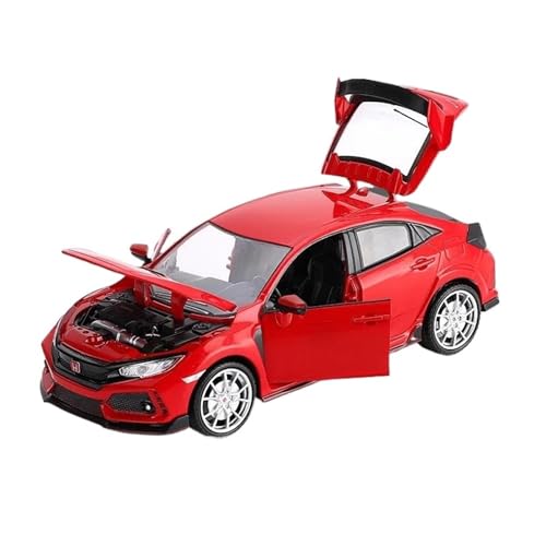 Druckgussfahrzeuge Motorfahrzeuge 1:24 Miniatur-Automodell Aus Druckgusslegierung, Geeignet for Sammlung Und Ausstellung for Honda Civic Fertiges Modellauto(Red) von PIPJLCGE