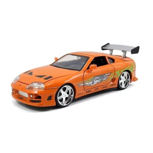 Druckgussfahrzeuge Motorfahrzeuge 1:24 Simulationsautomodell Aus Zinkdruckgusslegierung, Geeignet Zum Sammeln Für Toyota Supra 1995 Fertiges Modellauto(Orange) von PIPJLCGE