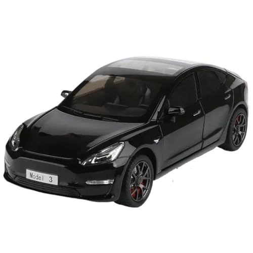 Druckgussfahrzeuge Motorfahrzeuge 1:24 Simulationsautomodell Aus Zinkdruckgusslegierung, Geeignet for Sammlung Und Ausstellung for Tesla Model 3 Fertiges Modellauto(Black) von PIPJLCGE