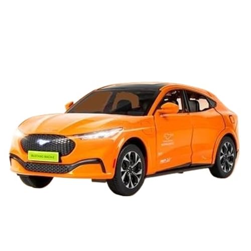 Druckgussfahrzeuge Motorfahrzeuge 1:24 Simulationsautomodell Aus Zinklegierung Aus Druckguss, Geeignet for Die Sammlung for Ford Mustang Mach-E Fertiges Modellauto(Orange) von PIPJLCGE