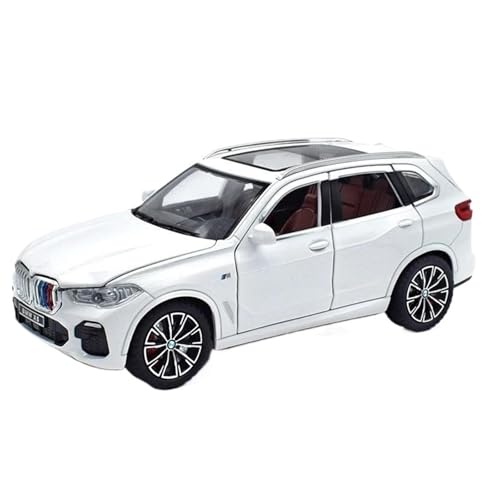 Druckgussfahrzeuge Motorfahrzeuge 1:24 Simulationsmaßstab-Dekorationsautomodell Aus Zinkdruckguss, Geeignet for Die Sammlungsanzeige for Den BMW X5 SUV Fertiges Modellauto(White) von PIPJLCGE