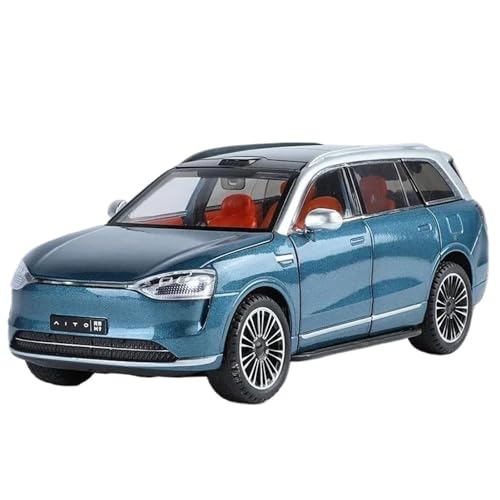 Druckgussfahrzeuge Motorfahrzeuge 1:24 for AITO M9 SUV Skala Druckguss Legierung Miniatur Auto Modell Geeignet for Sammlung Display Geschenk Fertiges Modellauto(Blue) von PIPJLCGE