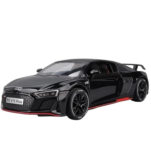 Druckgussfahrzeuge Motorfahrzeuge 1:24 for Audi R8 V10 Plus Maßstabsgetreues Automodell Aus Zinkdruckguss, Geeignet for Sammeln Und Ausstellen Fertiges Modellauto(Black) von PIPJLCGE