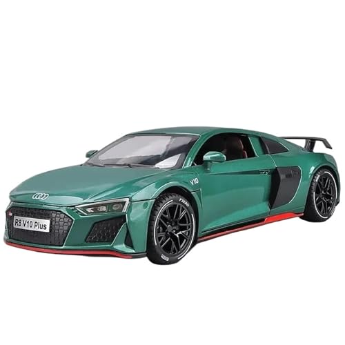 Druckgussfahrzeuge Motorfahrzeuge 1:24 for Audi R8 V10 Plus Maßstabsgetreues Automodell Aus Zinkdruckguss, Geeignet for Sammeln Und Ausstellen Fertiges Modellauto(Green) von PIPJLCGE