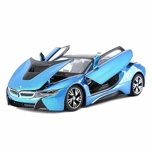 Druckgussfahrzeuge Motorfahrzeuge 1:24 for BMW I8 Miniaturautomodell Aus Zinkdruckguss, Geeignet for Sammeln Und Ausstellen Fertiges Modellauto(Blue) von PIPJLCGE