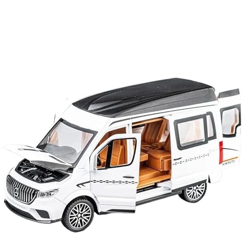 PIPJLCGE Druckgussfahrzeuge Motorfahrzeuge 1:24 for Benz Sprinter MPV Van Maßstabsgetreues Automodell Aus Zinkdruckguss, Geeignet for Die Sammlung Fertiges Modellauto(White) von PIPJLCGE