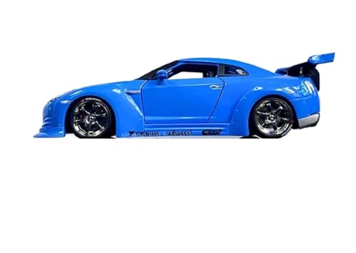 Druckgussfahrzeuge Motorfahrzeuge 1:24 for Nissan GT-R GTR Druckguss Legierung Auto Modell Friction Power Metall Modell Auto Sammlung Display Fertiges Modellauto(Size:Blue-A) von PIPJLCGE