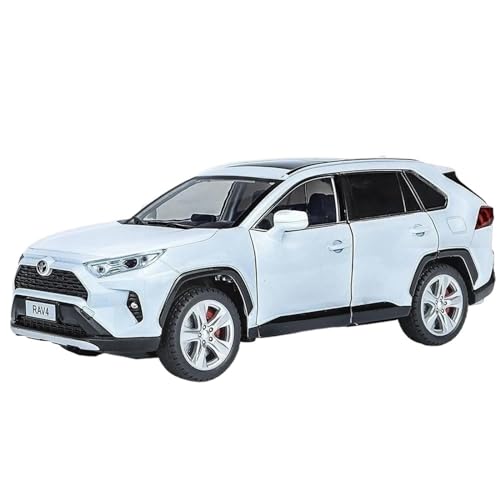 Druckgussfahrzeuge Motorfahrzeuge 1:24 for Toyota RAV4 SUV Maßstab Druckguss Fahrzeug Finish Zinklegierung Auto Modell Sammlung Display Fertiges Modellauto (Size : White) von PIPJLCGE