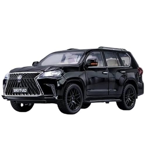 PIPJLCGE Druckgussfahrzeuge Motorfahrzeuge 1:18 for LX570 SUV Modellauto Mit Reibungskraft, Sound Und Licht, Zurückziehbares Modellauto, Geschenk-Sammlungsdisplay Fertiges Modellauto(Size:Black) von PIPJLCGE