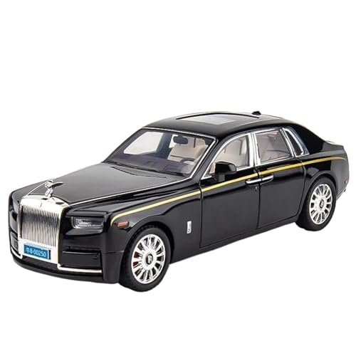 PIPJLCGE Druckgussfahrzeuge Motorfahrzeuge 1:18 for Rolls-Royce Phantom Miniaturautomodell, Druckguss-Simulationslegierung, Fahrzeug-Souvenir-Display Fertiges Modellauto (Size : Black) von PIPJLCGE