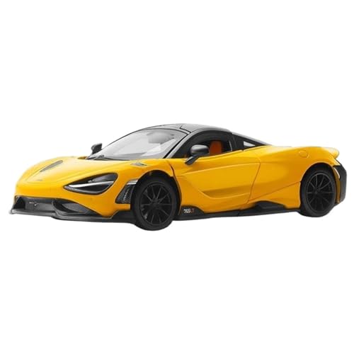 PIPJLCGE Druckgussfahrzeuge Motorfahrzeuge 1:24 FÜR McLaren 765LT Supercar Replik Auto Modell Fahrzeug Urlaub Geschenke Fertiges Modellauto (Size : Yellow) von PIPJLCGE