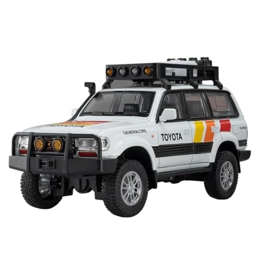 PIPJLCGE Druckgussfahrzeuge Motorfahrzeuge 1:24 Miniatur-Automodell Aus Druckgusslegierung, Geeignet for Sammlung Und Ausstellung for Land Cruiser LC80 Fertiges Modellauto(White) von PIPJLCGE