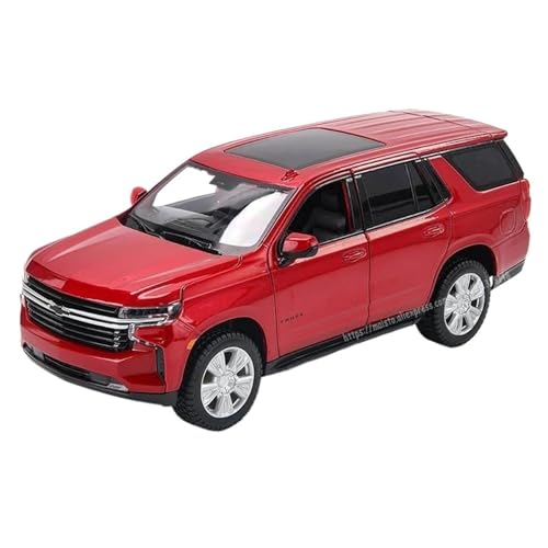 PIPJLCGE Druckgussfahrzeuge Motorfahrzeuge 1:24 for 2021 Chevrolet Tahoe Scale-Automodell Aus Druckguss-Zinklegierung, Geeignet for Sammlung Und Ausstellung Fertiges Modellauto(Red) von PIPJLCGE