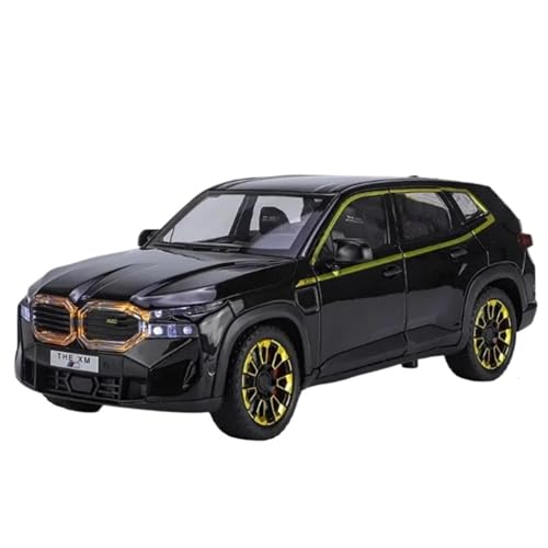 PIPJLCGE Druckgussfahrzeuge Motorfahrzeuge 1:24 for BMW XM SUV Miniatur-Reibungskraft-Modellautosimulation, Statisches Automodell Aus Legierungsdruckguss Fertiges Modellauto(Size:Black) von PIPJLCGE