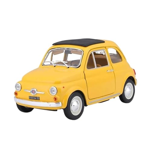 PIPJLCGE Druckgussfahrzeuge Motorfahrzeuge 1:24 for FIAT 500F 1965 Druckgusslegierung Automodell Reibungskraft Metallmodellauto Erwachsenengeschenk Sammlungsanzeige Fertiges Modellauto von PIPJLCGE