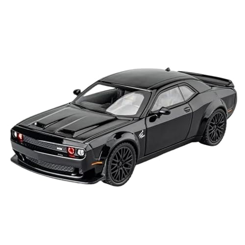 PIPJLCGE Druckgussfahrzeuge Motorfahrzeuge 1:32 Für Dodge Challenger Hellcat Automodell Fahrzeuge Miniaturauto Dekoration Souvenir Fertiges Modellauto (Size : Black) von PIPJLCGE