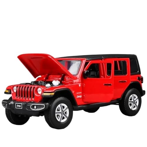 PIPJLCGE Druckgussfahrzeuge Motorfahrzeuge 1:32 Für Jeeps Sahara Wrangler SUV Legierung DieCast Simulation Auto Modell Replik Fahrzeug Sammlerstück Fertiges Modellauto (Size : Red) von PIPJLCGE