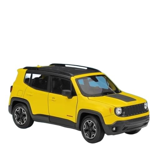 PIPJLCGE Druckgussfahrzeuge Motorfahrzeuge Miniatur-Automodell Aus Druckgusslegierung Im Maßstab 1:24 for Jeep Renegade SUV, Geeignet for Sammlung Ausstellung, Geschenk Fertiges Modellauto(Yellow) von PIPJLCGE