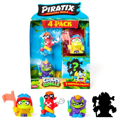 PIRATIX ADVENTURE WORLD Crazy Jungle-Serie, 4er-Pack – enthält 4 Piratix: 1 Neon und 1 Überraschung; und 4 Neonaccessoires, 3 Stück mit 6 Stück PIRATIX ADVENTURE WORLD Crazy Jungle-Serie, 4er-Pack – enthält 4 Piratix: 1 Neon und 1 Überraschung; und 4 Neonaccessoires, 3 Stück mit 6 Stück von PIRATIX ADVENTURE WORLD