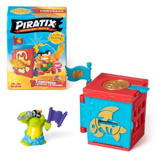 PIRATIX Goldschatz Serie - 1 Festung, Jede Box enthält 1 Überraschungsfestung, 1 Piratix Surprise, 1 Zubehör, 1 Exklusive Flagge und 1 exklusiven Schatz. von PIRATIX ADVENTURE WORLD