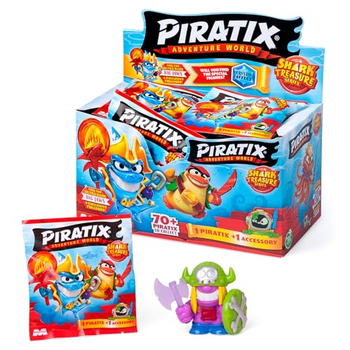 PIRATIX ADVENTURE WORLD Serie Shark Treasure, Box mit 24 Überraschungs-Umschlägen mit Sammlerfiguren der Serie Shark Treasure, jeder Umschlag enthält 1 Piratix Überraschung PIRATIX ADVENTURE WORLD Serie Shark Treasure, Box mit 24 Überraschungs-Umschlägen mit Sammlerfiguren der Serie Shark Treasure, jeder Umschlag enthält 1 Piratix Überraschung von PIRATIX ADVENTURE WORLD