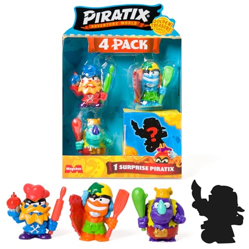 PIRATIX Golden Treasure Series - 4er Pack Enthält 4 Piratix (1 Überraschung) und 4 Zubehörteile Pack 4 von 4 von PIRATIX ADVENTURE WORLD