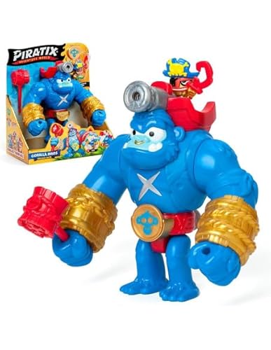 PIRATIX Smash Jack - Beweglicher Gorilla, der vertikal schlägt und mit einem Auslöser, enthält 1 Gorilla, 1 exklusiver Piratix, 1 exklusiver Schatz und 1 Projektil von PIRATIX ADVENTURE WORLD