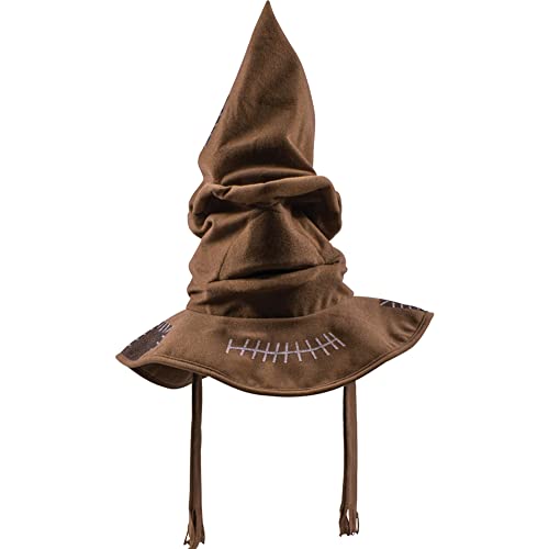 PIUMOJ Zauberer Hut, Harry Sprechender Hut, Magic Sorting Hat für Kinder Erwachsene Halloween Party Supplies Dress-up Cosplay Kostüm Zubehör, Braun, 38 * 38 * 40 cm von PIUMOJ