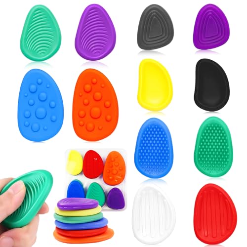 PIWOSGOL 12 Stück Fidget Toys Sensory Stones, Anti Stress Spielzeug, Stressabbau Spielzeug, Sensory Toys für Kinder Erwachsene Gegen Stress, Angst, Autismus PIWOSGOL 12 Stück Fidget Toys Sensory Stones, Anti Stress Spielzeug, Stressabbau Spielzeug, Sensory Toys für Kinder Erwachsene Gegen Stress, Angst, Autismus von PIWOSGOL