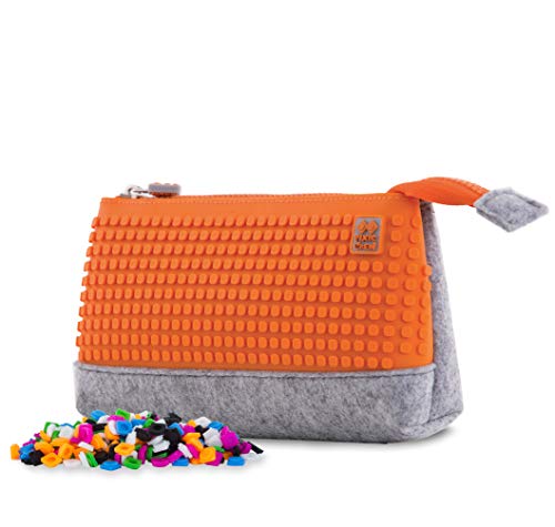 PIXIE CREW, Federmäppchen, Schlampermäppchen, Etui für Kinder, Praktische Verpackung für Schreibwaren, 20,3 x 12 x 3,7 cm, Orange von PIXIE CREW