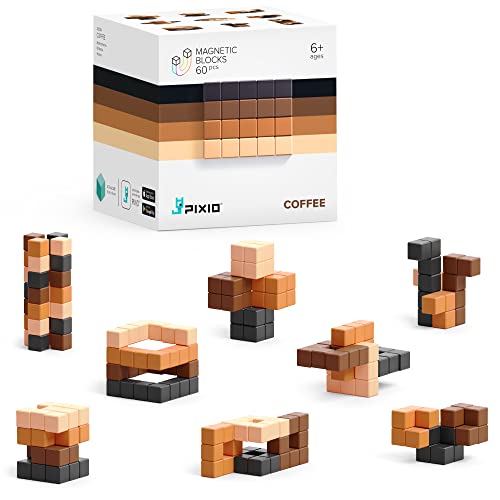 PIXIO Coffee - Winzige magnetische Bausteine im Pixel-Art-Stil mit kostenloser App - 8 mm Bauwürfel mit 6 Innenmagneten - Kreatives Spielzeug ab 6 Jahre Jungen und Mädchen von PIXIO