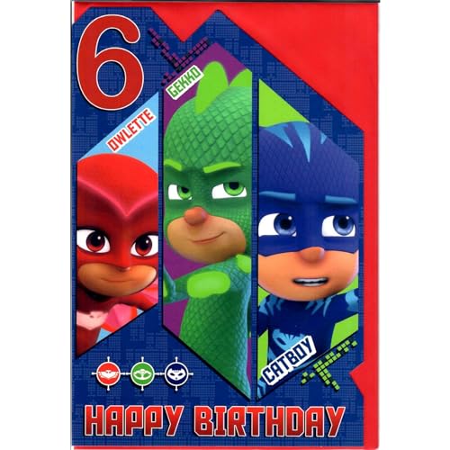 Offiziell pjmasks 6 Jahre Geburtstagskarte von PJ Masks