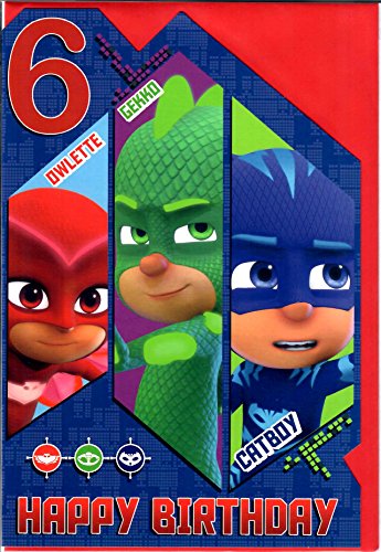 Offiziell pjmasks 6 Jahre Geburtstagskarte von PJ Masks