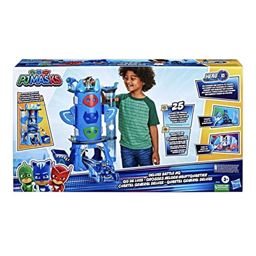 PJ Masks Großes Helden-Hauptquartier, Vorschulspielzeug, Hauptquartier-Spielset mit 2 Action-Figuren, Fahrzeug, für Kids ab 3 von PJ Masks