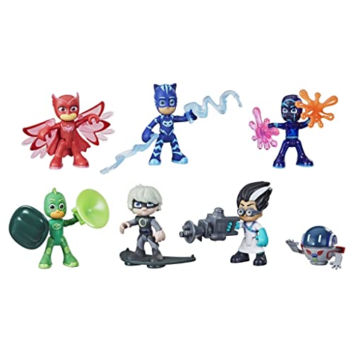 PJ Masks Helden & Schurken Figurenset Vorschulspielzeug, 7 Action-Figuren mit 10 Accessoires, ab 3 Jahren, F2096 von PJ Masks