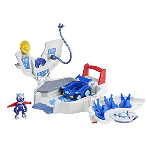 pj masks Power Heroes Power Hauptquartier, Spielset mit Auto und Figur, Spielzeug für Jungen und Mädchen von pj masks