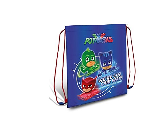 PJ Masks Turnbeutel (40x33cm), Turnbeutel aus strapazierfähigem Polyester. Auch verwendbar als stylischer Rucksack für z.B. den Strandausflug, Kids Licensing KL89117 von PJ Masks