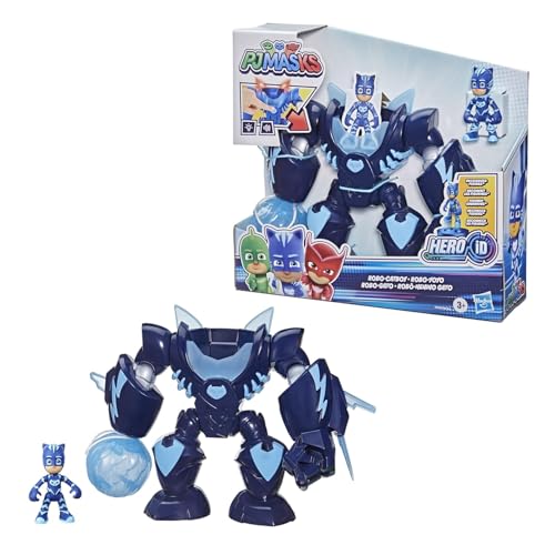 PJ Masks Robo-Catboy Vorschulspielzeug mit Lichtern und Geräuschen für Kinder ab 3 Jahren, enthält Catboy Action-Figur von PJ Masks