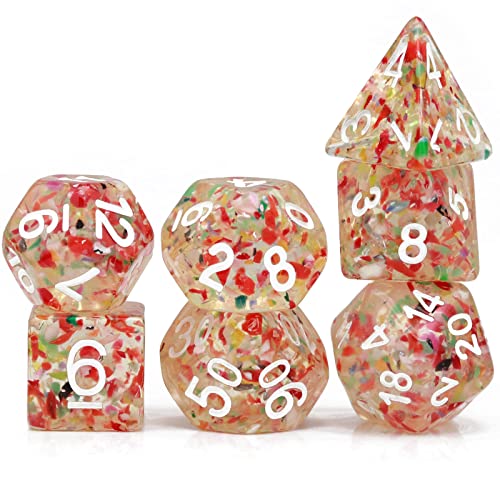 PJOY DND Dice Set 7PCS Resin D&D Polyhedral Dice for TTRPGs Dungeons and Dragons Pathfinder Shadowrun (Red Carp) von PJOY