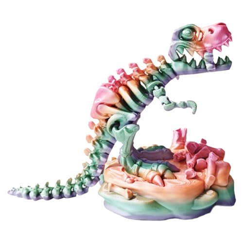 PKKP 3D Gedrucktes Tyrannosaurus Drachen, Flexible Gelenke Drache Spielzeug, Desktop-Dekoration Handmodell mit Ständer, Playmobil Dragons Heimbürodekoration Schreibtischspielzeug (F) von PKKP