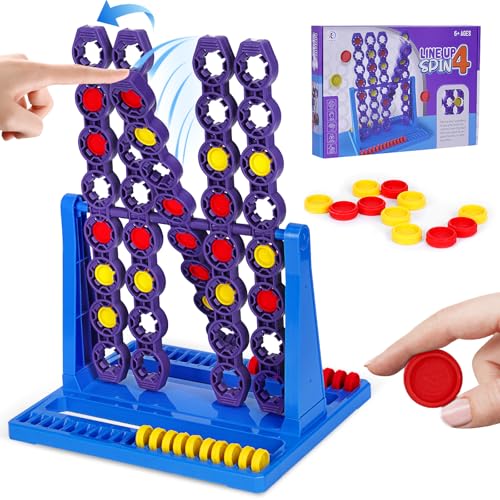 PKKP 4 in Einer Reihe, Kinder Brettspiel mit Funktionen Spinning, Battle Strategiespiel für 2 Spieler, Brettspiele Spiele Kinder ab 6 Jahren PKKP 4 in Einer Reihe, Kinder Brettspiel mit Funktionen Spinning, Battle Strategiespiel für 2 Spieler, Brettspiele Spiele Kinder ab 6 Jahren von PKKP