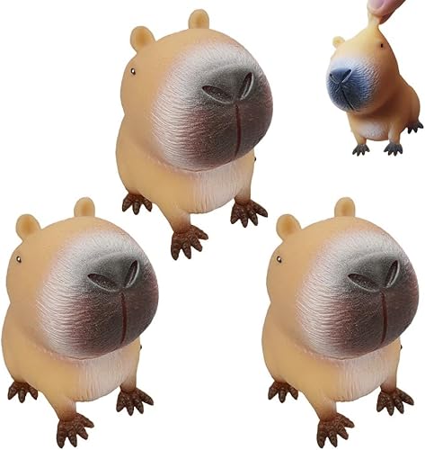 PKKP Anti Stress Spielzeug, Capybara Antistress Spielzeug, Antistressbälle für Kinder Erwachsene, Squeeze Spielzeug Fidget Toy, Stressabbau Toys für Kinder/Erwachsene/Autismus (3pcs) von PKKP