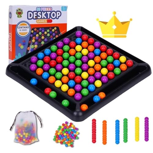 PKKP Intellektuelles Schachbrett, Rainbow Ball Brettspiel, Kugel Schachbrett Intellektuelles Schachbrett - Doppelduell, Rainbow Ball Brettspiel Intellectual Chessboard Dual Duel (80 Bälle) von PKKP