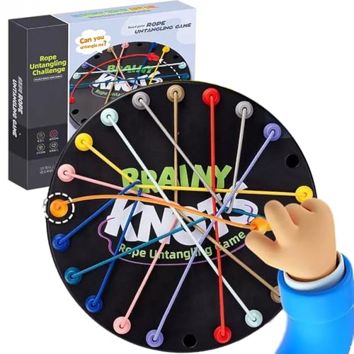 PKKP Knot Logic Spiel, Brainy Knots Rope Untangling Tisch Strategie Brettspiel, Rope Knots Challenge Spiel, Twisted Rope Puzzle Spiel, für Kinder und Erwachsene, Familienspiele 2 bis 4 Spieler (A) von PKKP