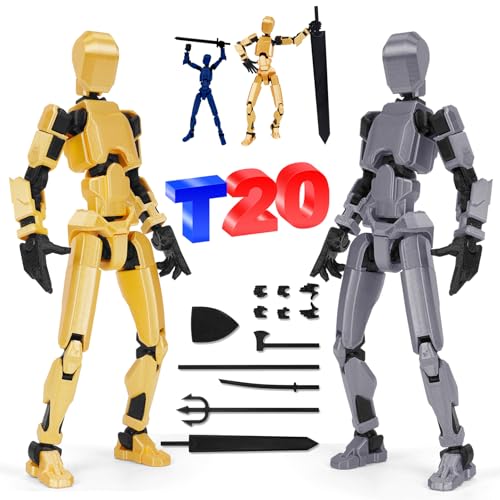 PKKP T13 Action Figure, 20cm T13 Actionfigur, Actionfiguren mit Mehreren Gelenken, 3D-Druck Multi-Jointed Movable, Roboter-Actionfigur, Action Figures Desktop-Dekorationen (2PCS) von PKKP