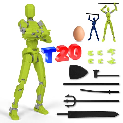 PKKP T13 Action Figure, 20cm T13 Actionfigur ontage abgeschlossen, Actionfiguren mit Mehreren Gelenken, 3D Printed Multi-Jointed Movable, Lucky 13 Roboter-Actionfigur Desktop-Dekorationen(Grün) von PKKP