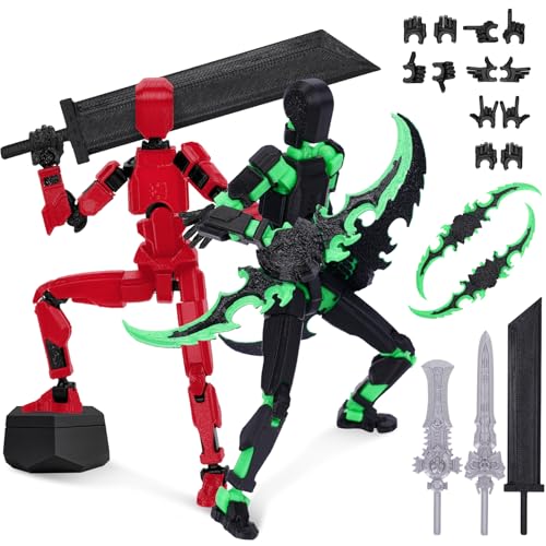 PKKP T13 Action Figure, T13 Action Figures Bereits montiert, 3D-Druck von Beweglichen Figuren mit Mehreren Gelenken, Roboter-Actionfigur, Geschenke Desktop-Dekorationen (2Pcs-a) von PKKP