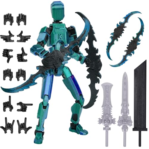 PKKP T13 Action Figure, T13 Action Figures Bereits montiert, 3D-Druck von Beweglichen Figuren mit Mehreren Gelenken, Roboter-Actionfigur, Geschenke Desktop-Dekorationen (Laser-Grün) von PKKP