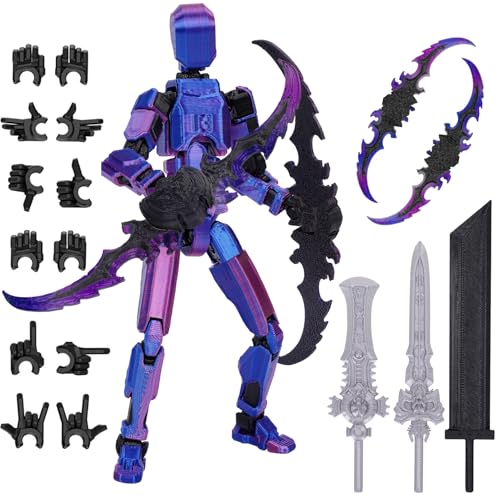 PKKP T13 Action Figure, T13 Action Figures Bereits montiert, 3D-Druck von Beweglichen Figuren mit Mehreren Gelenken, Roboter-Actionfigur, Geschenke Desktop-Dekorationen (Laser Lila) von PKKP